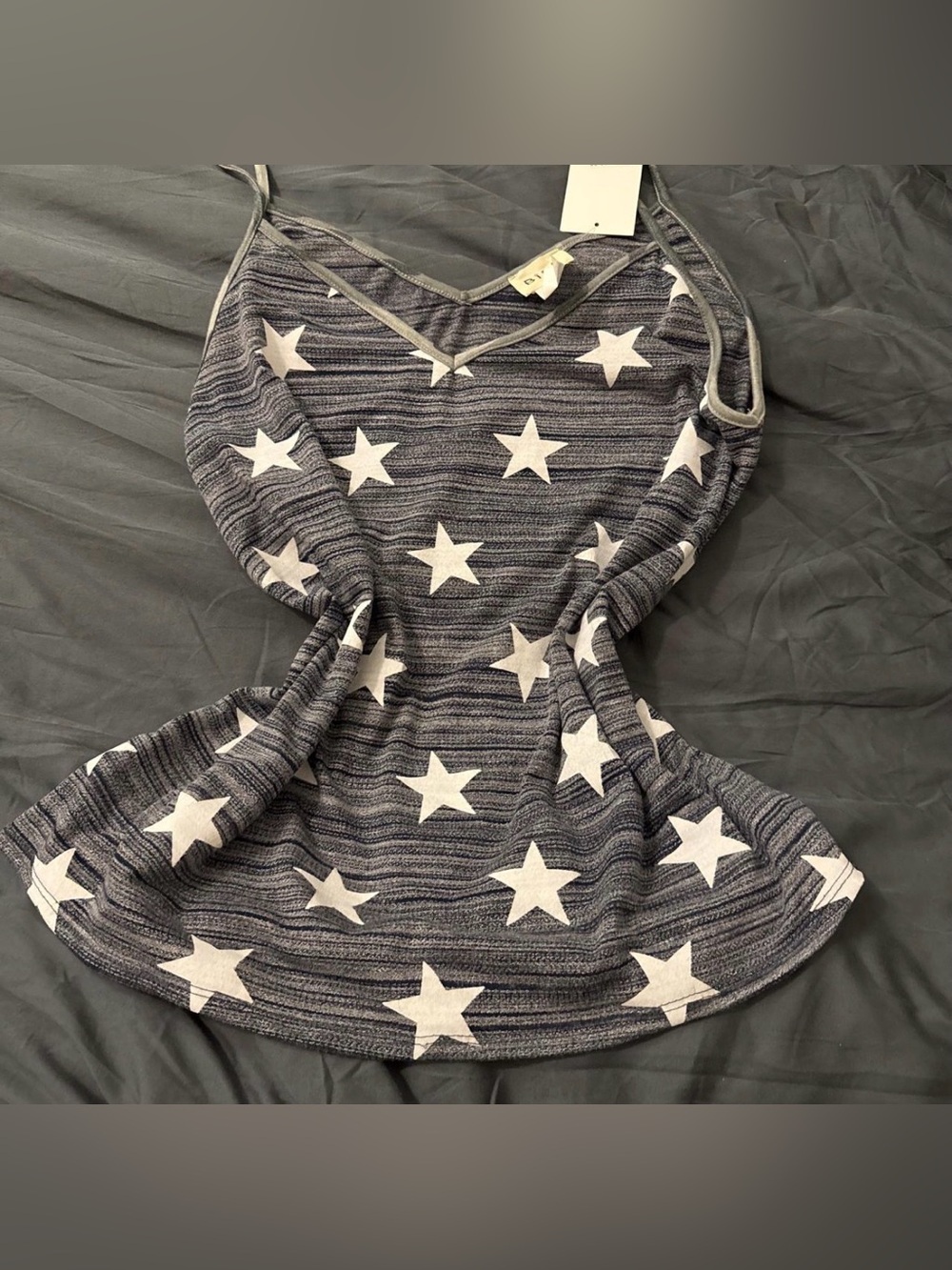 BiBi Blue and White Star-Print tank top